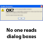 Lose half of your users by adding a dialog box