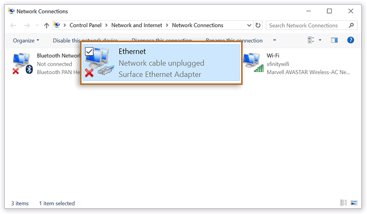 The enabled adapter